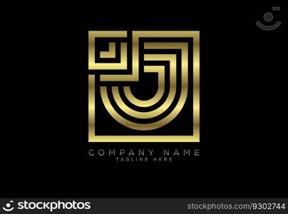 Luxury golden color line letter, Graphic Alphabet Symbol for Corporate Business Identity