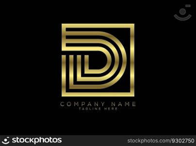 Luxury golden color line letter, Graphic Alphabet Symbol for Corporate Business Identity