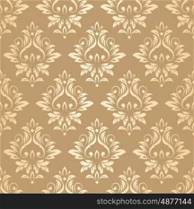 Luxury golden damask wallpaper. Luxury golden wallpaper. Vintage seamless damask pattern Vector background.