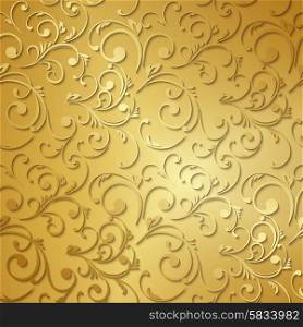 Luxury golden floral wallpaper. Luxury golden wallpaper. Vintage Floral pattern Vector background.