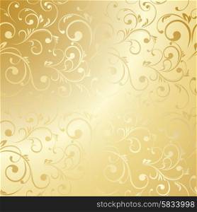 Luxury golden floral wallpaper. Luxury golden wallpaper. Vintage Floral pattern Vector background.