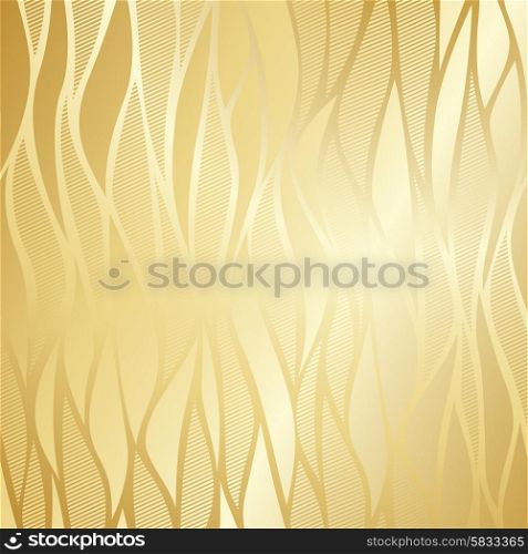 Luxury golden floral wallpaper. Luxury golden wallpaper. Vintage wave pattern Vector background.