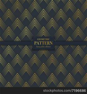 Luxury golden seamless geometric pattern. Abstract line background, fashion style vector illustration for wallpaper, flyer, cover, design template. Realistic premium minimalistic ornament, backdrop.