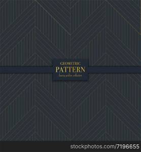 Luxury golden seamless geometric pattern. Abstract ornamental texture background, fashion style vector illustration for wallpaper, flyer, cover, design template. Realistic premium minimalistic ornament, backdrop.