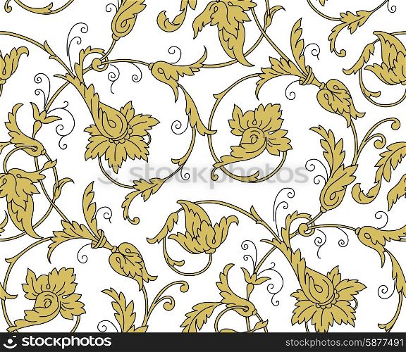 Luxury Golden Seamless Wallpaper Pattern. Vector illustration. Luxury Golden Seamless Wallpaper Pattern. Vector illustration EPS 10