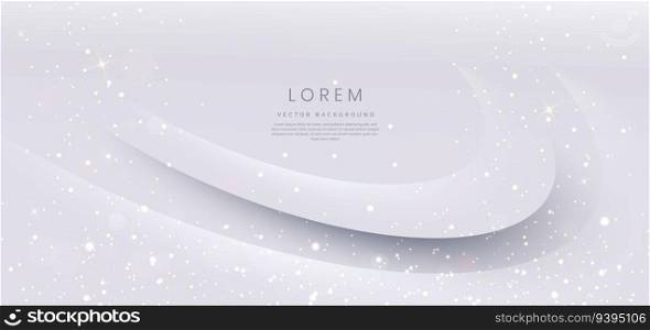 Luxury grey and white curved lines background and lighting effect sparkle. You can use for ad, poster, template, business presentation. Vector illustration