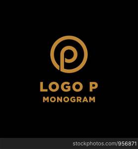 luxury initial p logo design vector icon element. luxury initial p logo design vector icon element isolated
