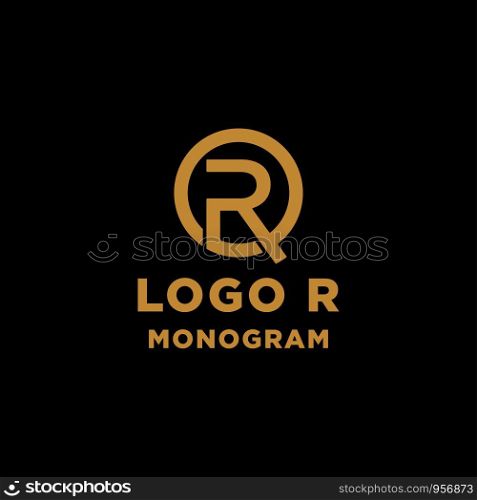 luxury initial r logo design vector icon element. luxury initial r logo design vector icon element isolated
