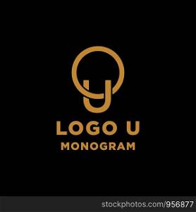 luxury initial u logo design vector icon element. luxury initial u logo design vector icon element isolated