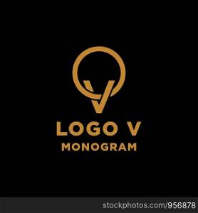 luxury initial v logo design vector icon element. luxury initial v logo design vector icon element isolated