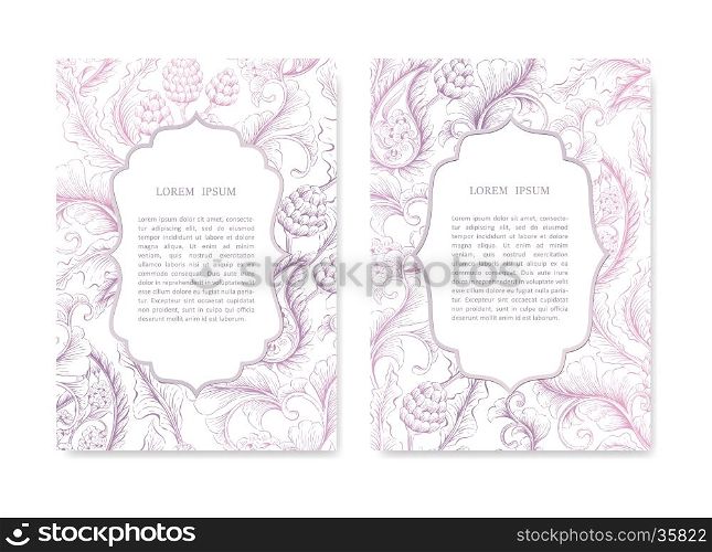 Luxury Invitation card set in islamic style. Vector greeting card, posters, flyers, brochures, invitation, wedding and save the date template cards. Floral decorative ornamental background pattern.