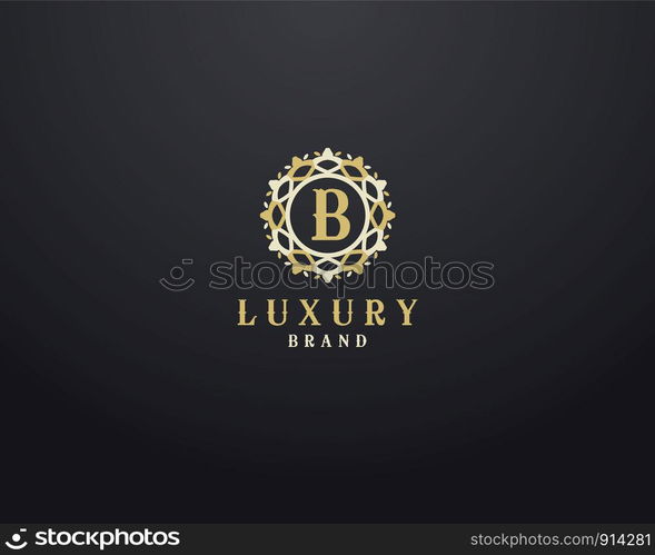 Luxury letter B monogram vector logo design. mandala and ornamental illustration. Cosmetics and beauty products icon.