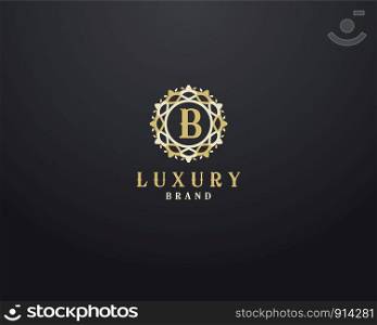 Luxury letter B monogram vector logo design. mandala and ornamental illustration. Cosmetics and beauty products icon.