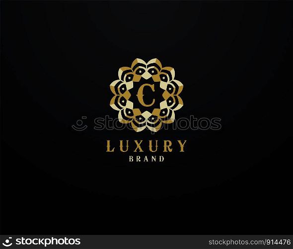 Luxury letter C monogram vector logo design. mandala and ornamental logo.