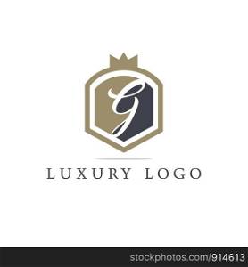 Luxury letter G monogram vector logo design. G letter in shield logo illustration. Safety and security icon.