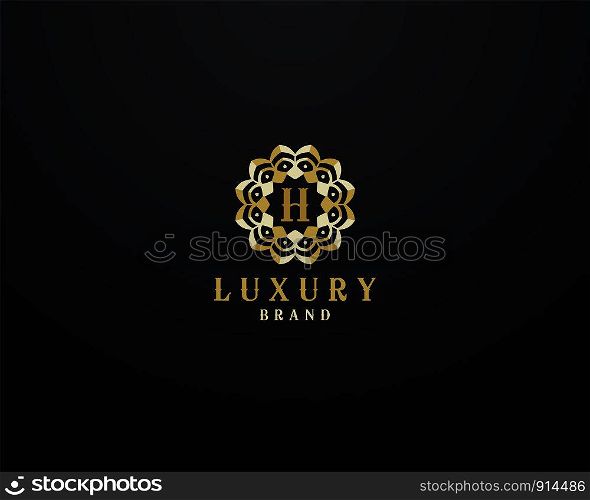 Luxury letter H monogram vector logo design. mandala and ornamental logo.
