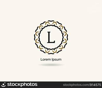 Luxury letter L monogram vector logo design. L letter mandala and ornamental logo. Cosmetic and beauty products icon.