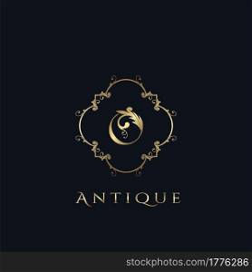 Luxury Letter O Logo. Antique Golden Frame vector template design concept ornate swirl for hotel, boutique, resort, fashion and more brand identity.
