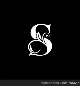 Luxury Letter S Floral Leaf Logo Icon, Simple classy monogram vector design concept for brand identity