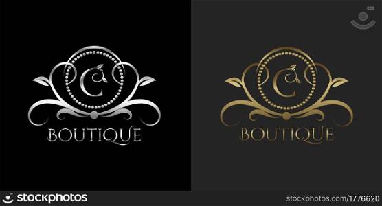 Luxury Logo Letter C Template Vector Circle for Restaurant, Royalty, Boutique, Cafe, Hotel, Heraldic, Jewelry, Fashion