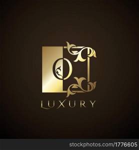Luxury Logo Letter O Golden Square Vector Square Frame Design Concept.