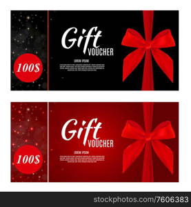 Luxury Members, Gift Card Template for a festive gift card, coupon and certificate with ribbons and gift box for your Business Vector Illustration EPS10. Luxury Members, Gift Card Template for a festive gift card, coupon and certificate with ribbons and gift box for your Business Vector Illustration