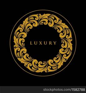 Luxury Ornament Circle Gold Logo Emblem for your business elegant trendy