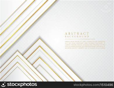 Luxury overlap square shape design gold metallic and white background style with space for contect. vector illustration.