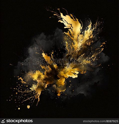 Luxury paper cut background, Abstract decoration, golden pattern, halftone gradients, 3d Vector illustration. Black, gold waves