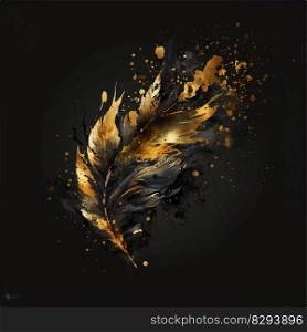 Luxury paper cut background, Abstract decoration, golden pattern, halftone gradients, 3d Vector illustration. Black, gold waves