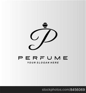 Luxury perfume bottle logo design, illustration for cosmetics, beauty, salon, company products,
