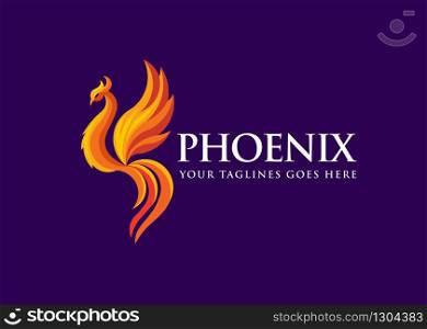 luxury phoenix logo concept, best phoenix bird logo design, phoenix vector logo, creative logo of mythological bird