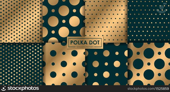 Luxury polkadot seamless pattern collection, Abstract background, Decorative wallpaper.