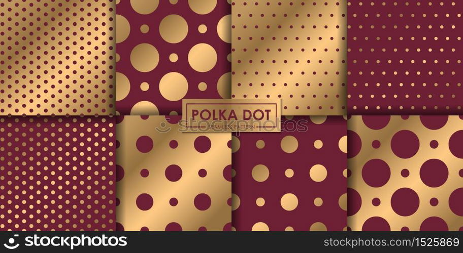 Luxury polkadot seamless pattern collection, Abstract background, Decorative wallpaper.