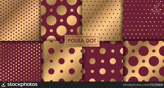 Luxury polkadot seamless pattern collection, Abstract background, Decorative wallpaper.