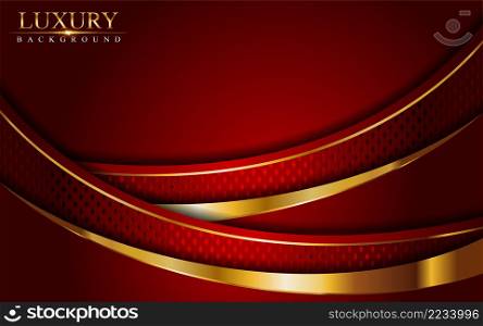 Luxury Red Background and Golden Lines Combination. Graphic Design Element.