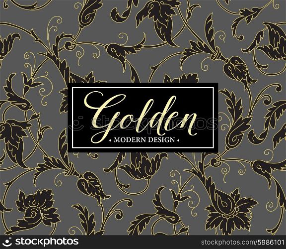 Luxury seamless background with gold frame. Vector illustration. Luxury seamless background with gold frame. Vector illustration EPS10
