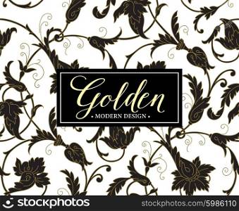 Luxury seamless background with gold frame. Vector illustration. Luxury seamless background with gold frame. Vector illustration EPS10