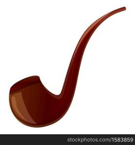Luxury smoking pipe icon. Cartoon of luxury smoking pipe vector icon for web design isolated on white background. Luxury smoking pipe icon, cartoon style