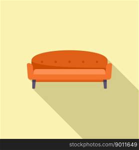 Luxury sofa icon flat vector. Room furniture. Travel design. Luxury sofa icon flat vector. Room furniture