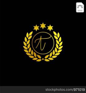 luxury t initial logo or symbol business company vector icon isolated