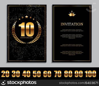 Luxury Template Set of Anniversary Celebration Invitation Vector Illustration EPS10. Luxury Template Set of Anniversary Celebration Invitation