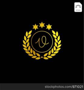 luxury v initial logo or symbol business company vector icon isolated