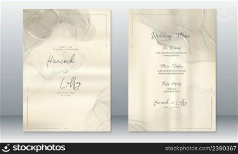 Luxury wedding invitation card template watercolor background