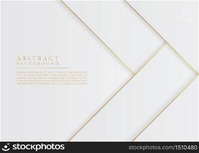 Luxury white and gold metallic overlap shape design with space for text. vector illustration.
