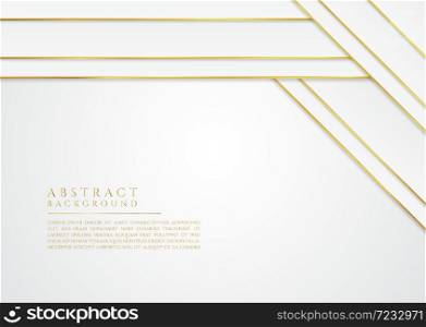 Luxury white and gold overlap layer desgin with space for content. vector illustration.