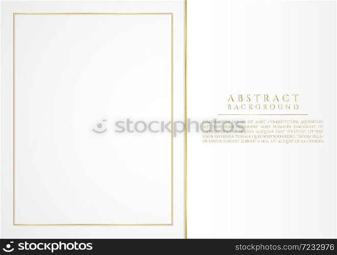 Luxury white background abstract gold style square frame with space for content. vector illustration.