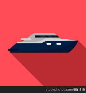 Luxury yacht icon. Flat illustration of luxury yacht vector icon for web design. Luxury yacht icon, flat style