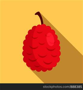 Lychees icon. Flat illustration of lychees vector icon for web design. Lychees icon, flat style