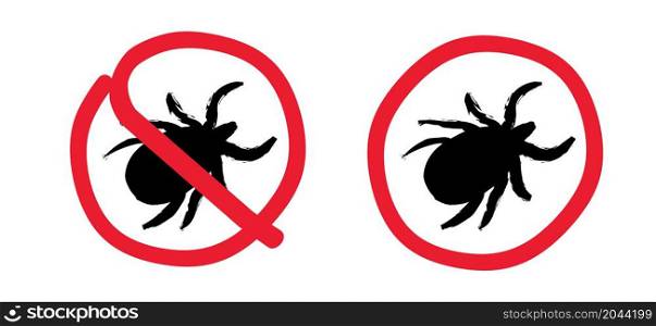lyme disease prevention of ticks warning. tick attention. Stop sign. bite and infection insect virus for preventie. Insect, borrelia bites.